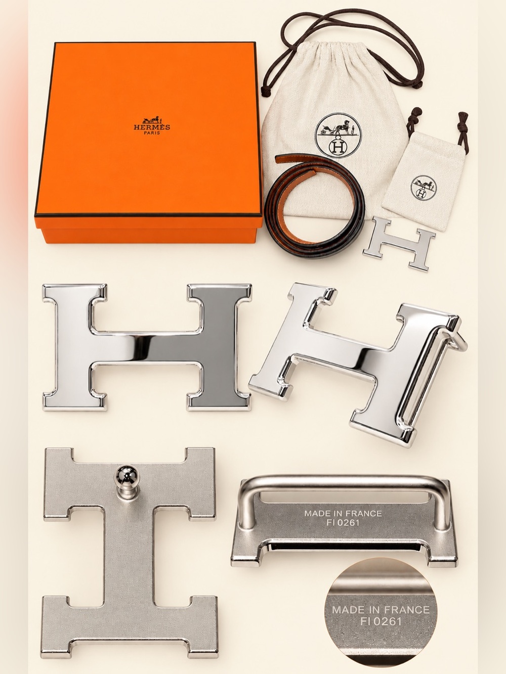 Authentic Hermès H Belt Buckle & Reversible Leather Strap – 32mm